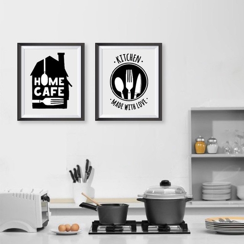 Kitchen Made With Love Quote Wall Art Print And