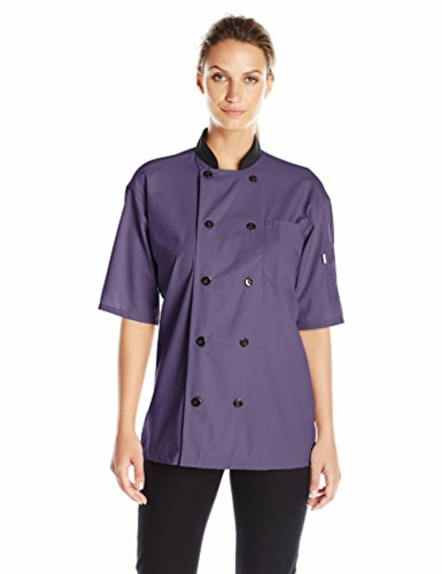 Vtex 0494-5305 Uncommon Threads Womens Havana Chef Coat SS Mesh, E