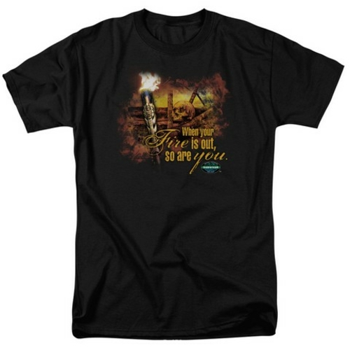 Trevco survivor-Fires Out - Short Sleeve Adult 18-1 Tee - Black- Large