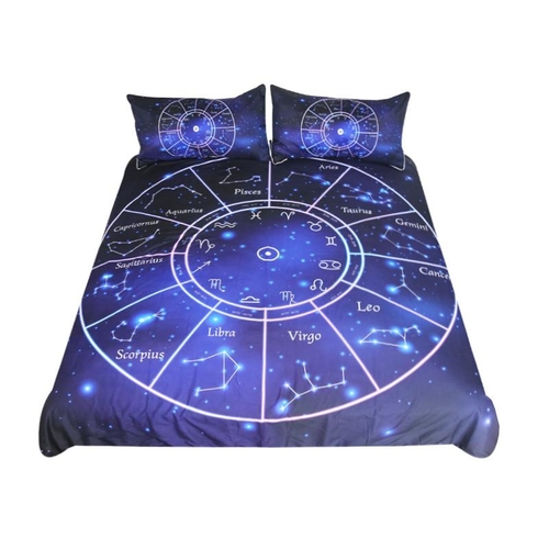 Twelve Constellations Bedding Set Galaxy Stars