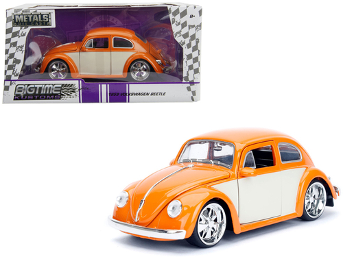 1959 Volkswagen Beetle Orange and Cream \Bigtime Kustoms\" 1/24