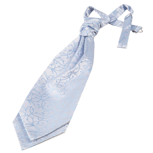 Swirl Pre-Tied Ruche Cravat - Baby Blue