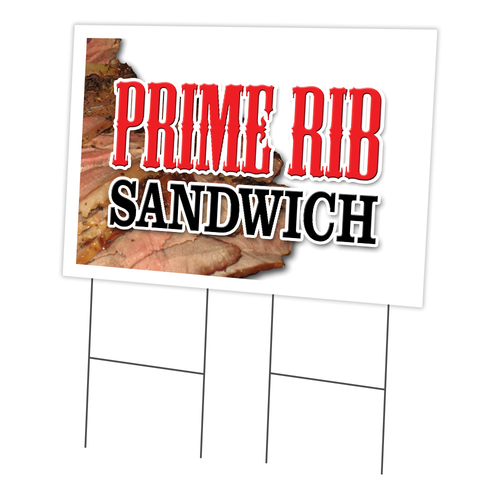 SignMission C-2436-DS-Prime Rib Sandwich 24 x 36 in. Prime Rib Sandwic