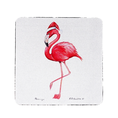 Betsy Drake CT084S Flamingo Santa Coaster - Set of 4