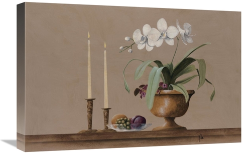 Global Gallery GCS-124356-1624-142 16 x 24 in. White Orchid Still Life