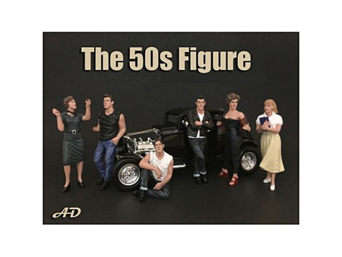 50\'s Style 6 piece Figurine Set for 1/18 Scale Models by American