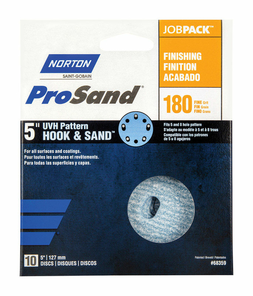 Norton 1918234 ProSand 5 in. Ceramic Blend Hook & Loop 5 & 8 Hole UVH 