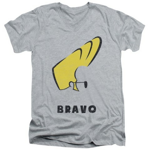 Trevco Johnny Bravo-Johnny Hair - Short Sleeve Adult 30-1 V-Neck Tee -