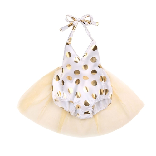 Babies Lace Tulle Polka Dots Bodysuits Princess