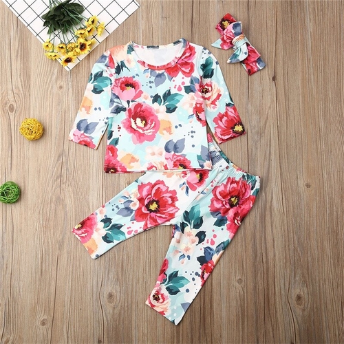 Pudcoco Autumn Toddler Kids Baby Girl Floral Print