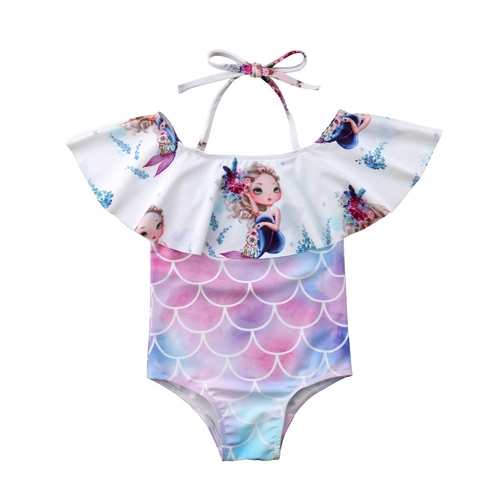 Cartoon Baby Girl Mermaid  One piece Bodysuit