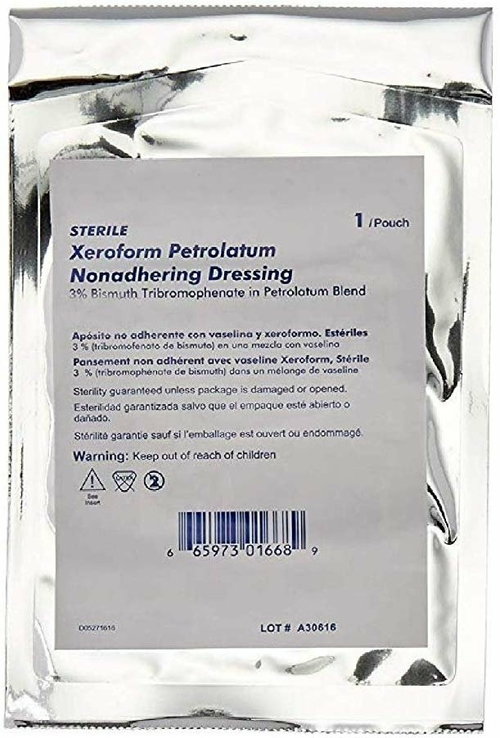 Xeroform Petrolatum Dressings. Box of 25 Impregnated Gauze Dressings