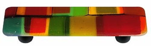 Hot Knobs HK8003-PB Artist Mosaic Autumn Rectangle Glass Cabinet Pull 