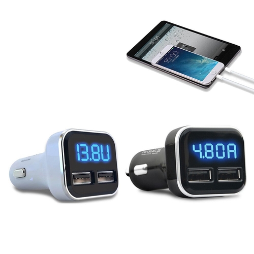 Dual USB Smart Car Charger LED Display Output 5V