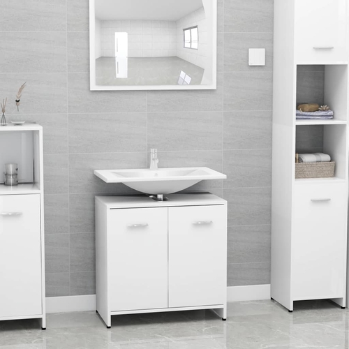 Bathroom Cabinet White 23.6"x13"x22.8" Chipboard