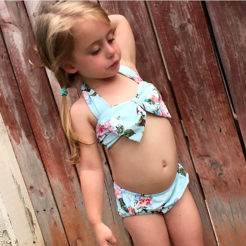 Two piece Little  Girls Floral Swimwear Toddler