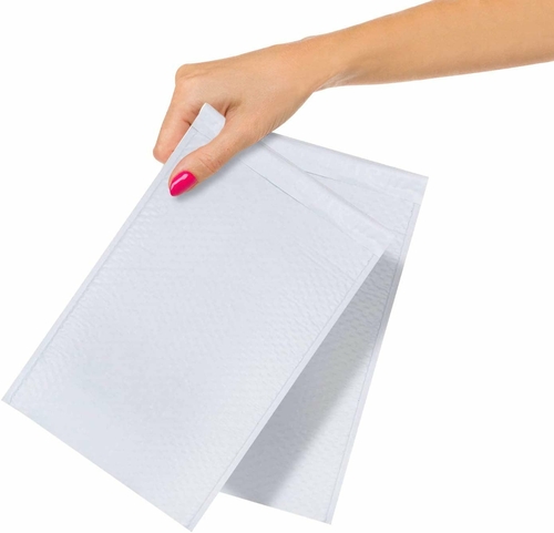 500 Pack Poly Bubble Mailers 4 x 8 Airjacket Padded Envelopes. White