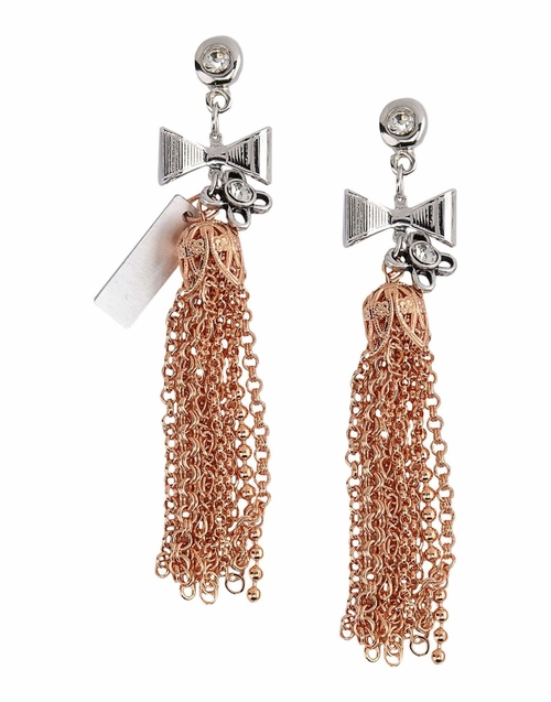 Tassel Earrings in Silver, Rose Gold and Crystals