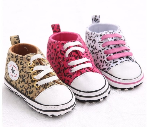 Autumn leopard Infant Toddler Lace up soft Newborn