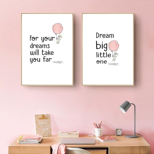 Dream Big Nursery Quotes Canvas Poster