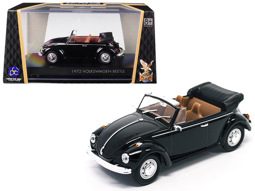 1972 Volkswagen Beetle Open Top Convertible Black 1/43 Diecast Model