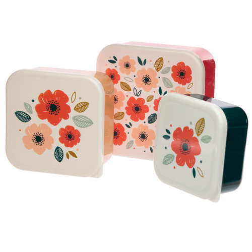 Poppy Fields Set of 3 Plastic Lunch Boxes (M/L/XL)