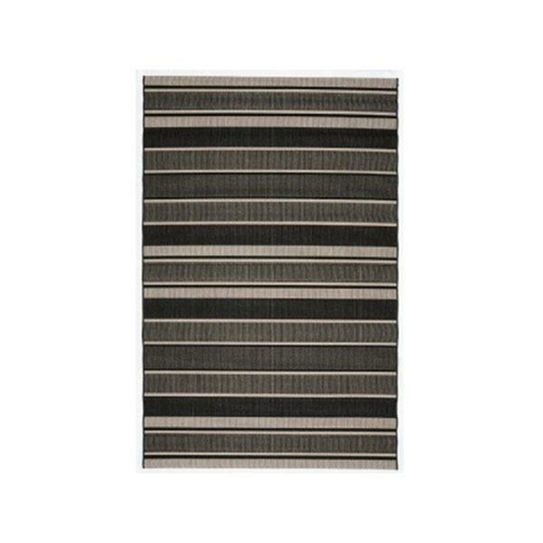 Essenza Stripes Charcoal Polypropylene Rug