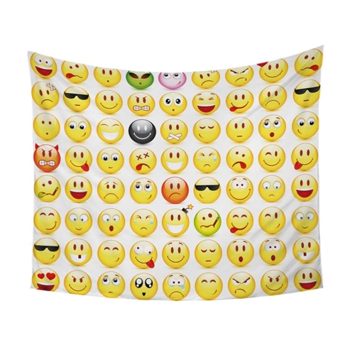 Emoji Tapestry Smiley Face Printed Life Wall