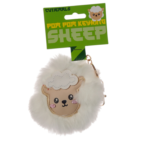 Fun Collectable Pom Pom Keyring - Cutiemals Sheep