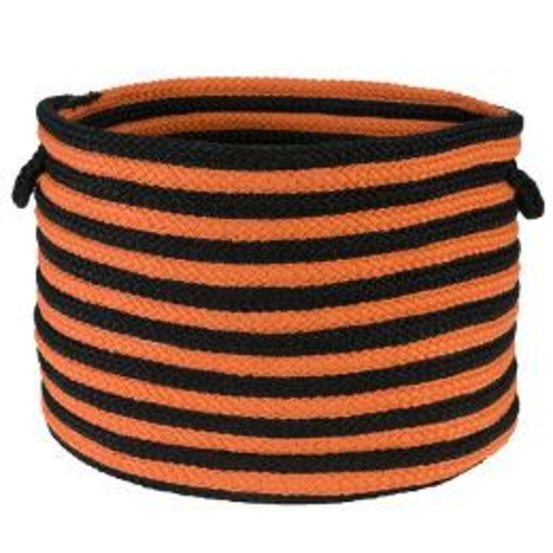 Spunky Stripe Basket Black & Orange 18''x12''