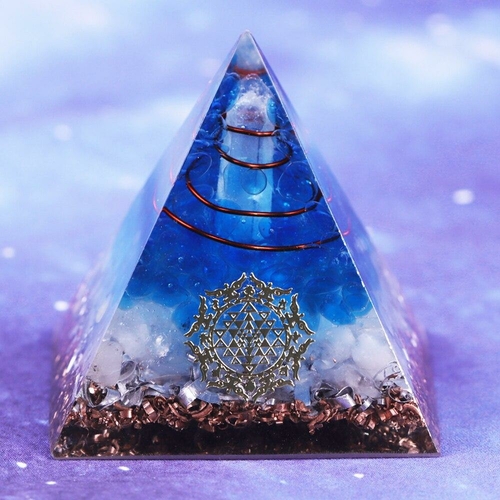 Orgone Pyramid Energy Generator Blue Quartz Pyramid For Emf Protection