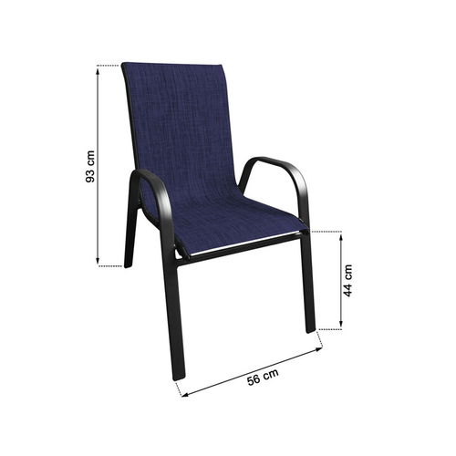 Garden chair Textiline 56 x 68 x 93 cm Blue Iron