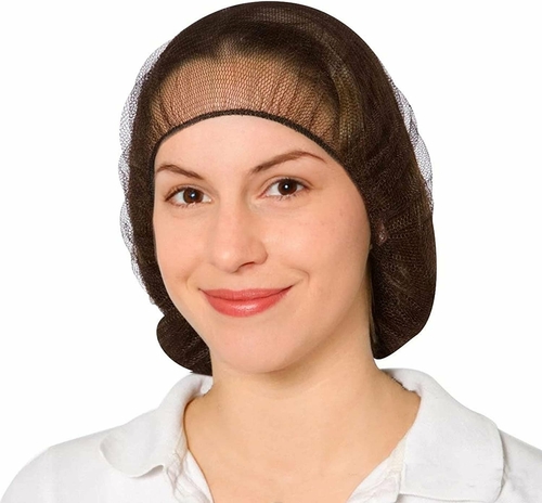 100 Pack Light Brown Thin Nylon Hairnets 22” Size Disposable hairnets