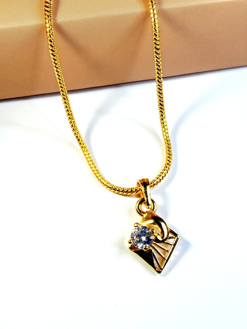 Gold-Plated Heart Pendant With Chain Women Necklace