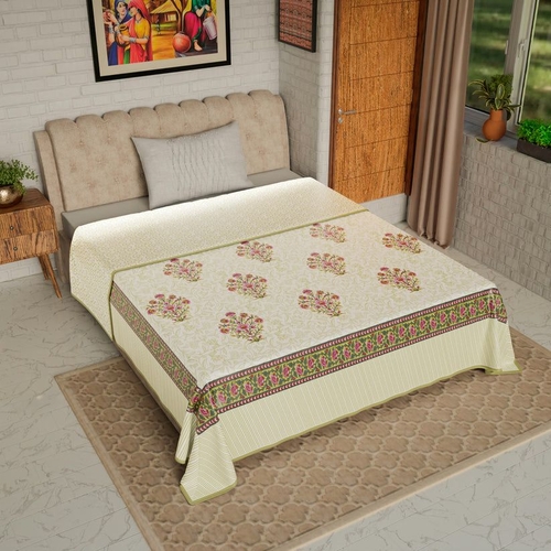 Cotton Blanket - Single Dohar ( 60 x 90 Inches) mustard Pink Bouquet