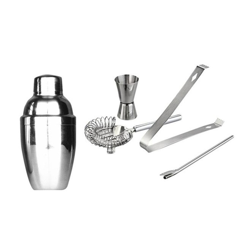 5pcs Set Stainless Steel Cocktail Shaker Bar Party