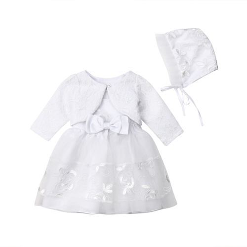 2018 Baby Girls Ivory Lace 3Pcs Clothes Set Babies