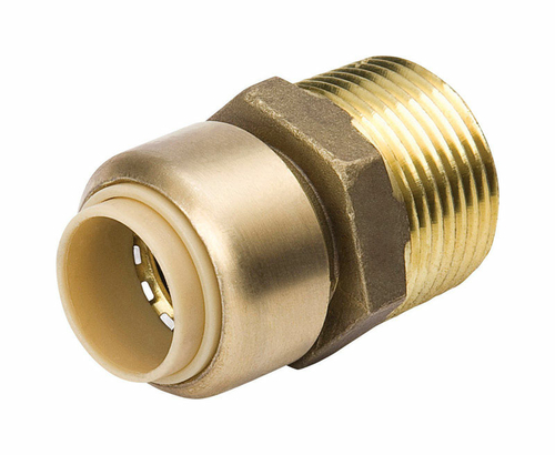 Mueller Streamline 630-134HC 0.5 x 0.75 in. Brass Push Fit MPT Adapter