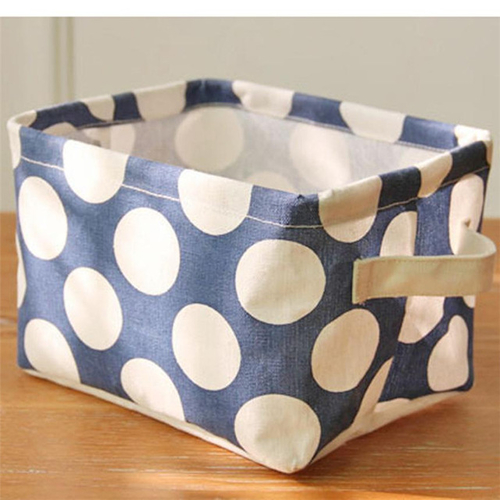 Dots PE Coating Storage Basket Bag Home Table