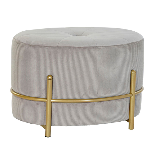 Bench DKD Home Decor   Beige Golden Metal Polyester Velvet (51 x 36 x
