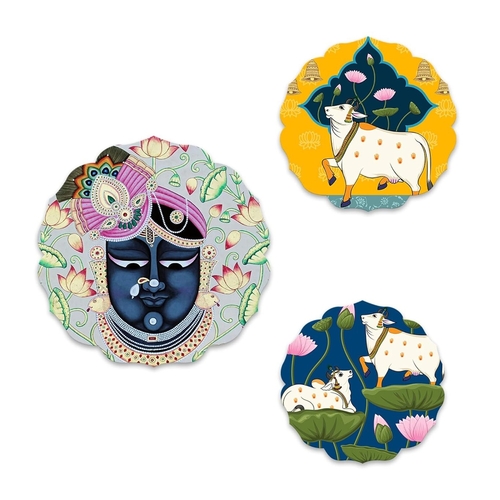 Pichwai Designer Wooden Wall Hanging Decor