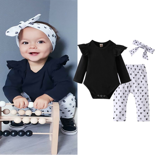 Pudcoco Autumn  Newborn kids Baby Girl 3PCS