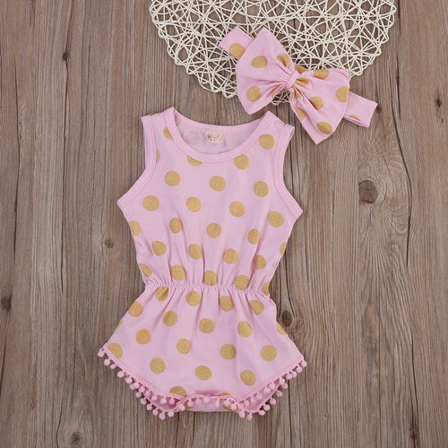 Toddler Kids Baby Girls Polka Dot Bodysuits