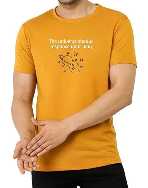 ROUND NECK HALF SLEEVES "THE UNIVERSE" PRINTED TSHIRT FOR MEN