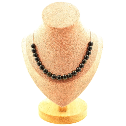 Golden Obsidian 8 mm 20 beads necklace.