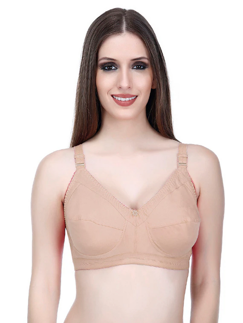 Non Padded Solid Regular Bra(Size36)(Colorgrey)