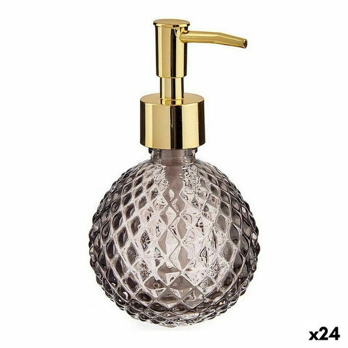 Soap Dispenser 200 ml Golden Anthracite Glass ABS 24 Units (8,5 x 15 x