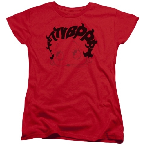 Trevco Boop-Word Hair - Short Sleeve Womens Tee - Red, 2X