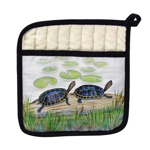 Betsy Drake PT045 Two Turtles Pot Holder