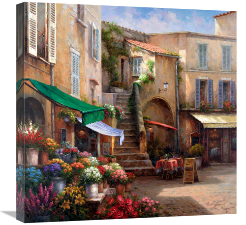 Global Gallery GCS-135538-2424-142 24 x 24 in. Flower Market Courtyard